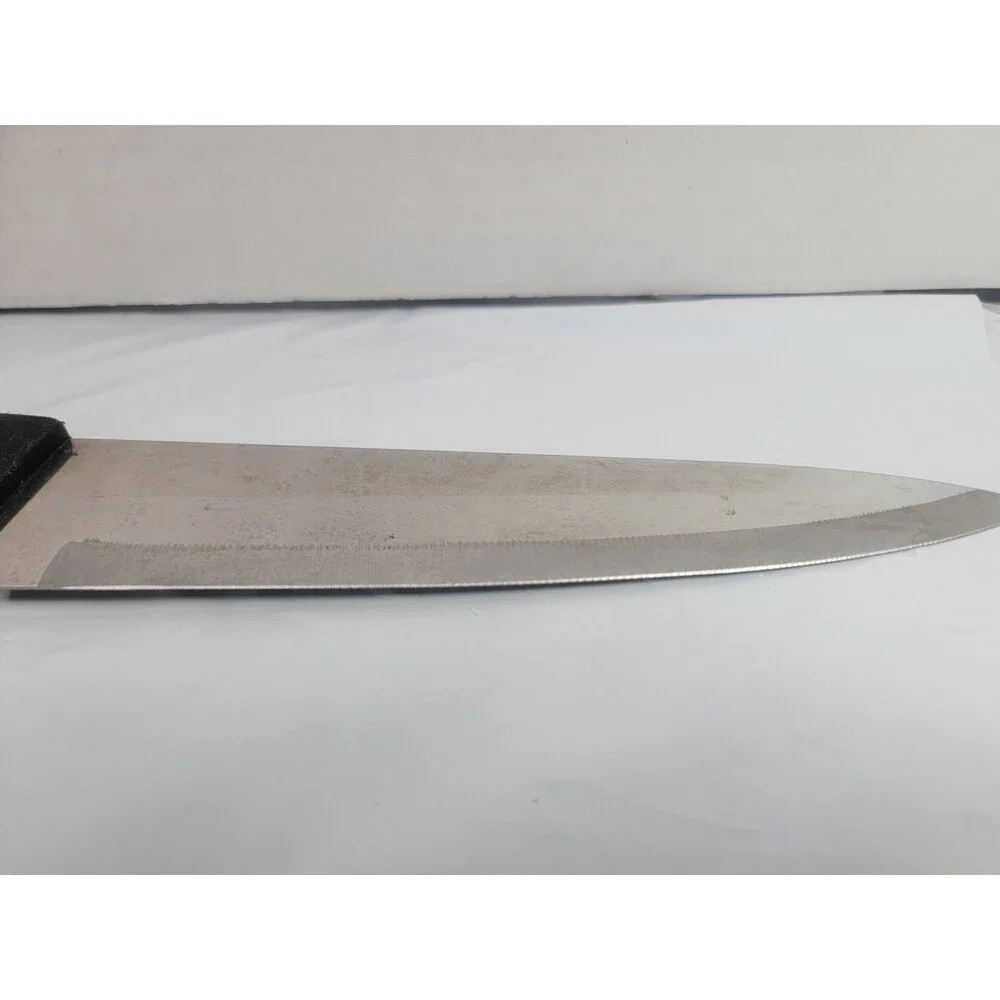 The Reinhart Collection Japan Stainless Steel Serrated Chef Knife Black Handle